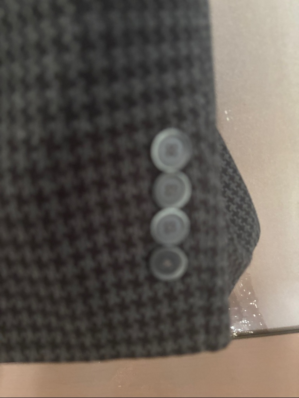 Big and tall Classic Men's Houndstooth Blazer - Gray - Picture 2 of 6